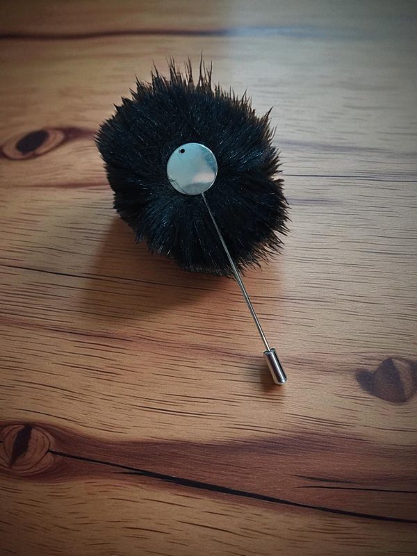(LP3) Bushy cotton flower design lapel / hat pin - Image 2