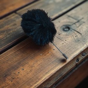 (LP3) Bushy cotton flower design lapel / hat pin
