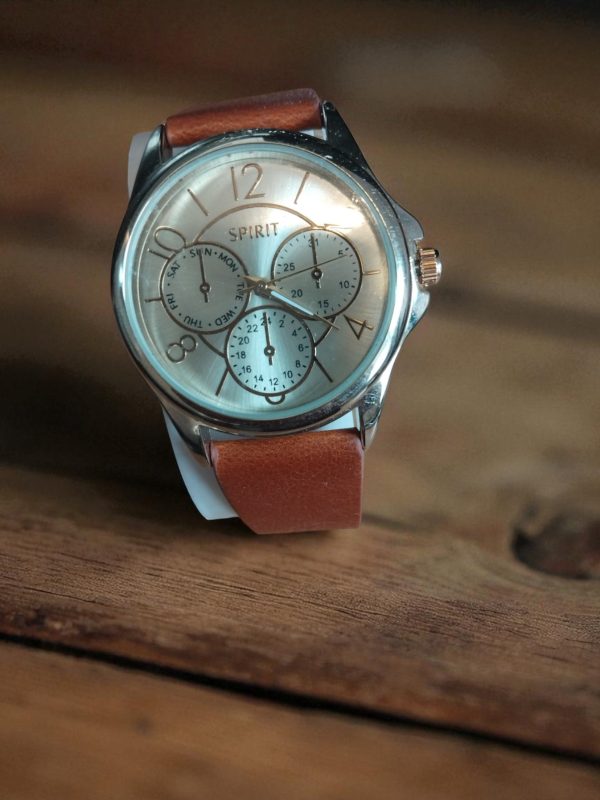 (MW32) Gents Spirit Brown leather strap watch - Image 5