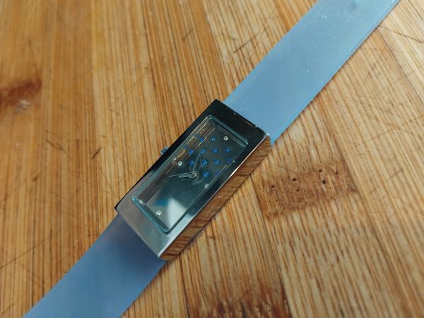 (BW36) Ladies teenager slim blue silicone strap wrist watch - Image 3