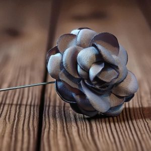 (LP4) Purple cotton flower design lapel / hat pin