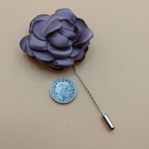 (LP4) Purple cotton flower design lapel / hat pin