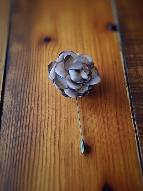 (LP4) Purple cotton flower design lapel / hat pin - Image 2