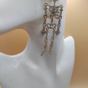 (E42) Unisex goth punk large skeleton dangly earrings