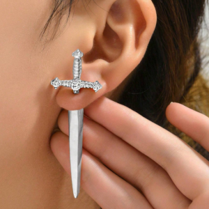 (E44) Unisex adult/teens Sword goth style earrings