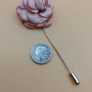 (LP5) Pink large and small silk flower design lapel / hat pin