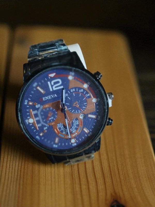 (MW52) Gents/Teenagers Geneva stainless steel watch - Image 4