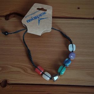 (B6) Precious stone drawstring bracelet