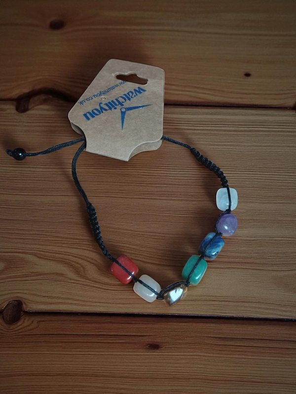(B6) Precious stone drawstring bracelet