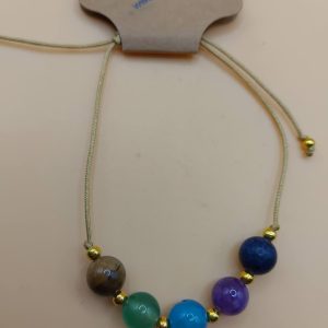 (B7) Precious stone minimalist drawstring bracelet for adult / teenager