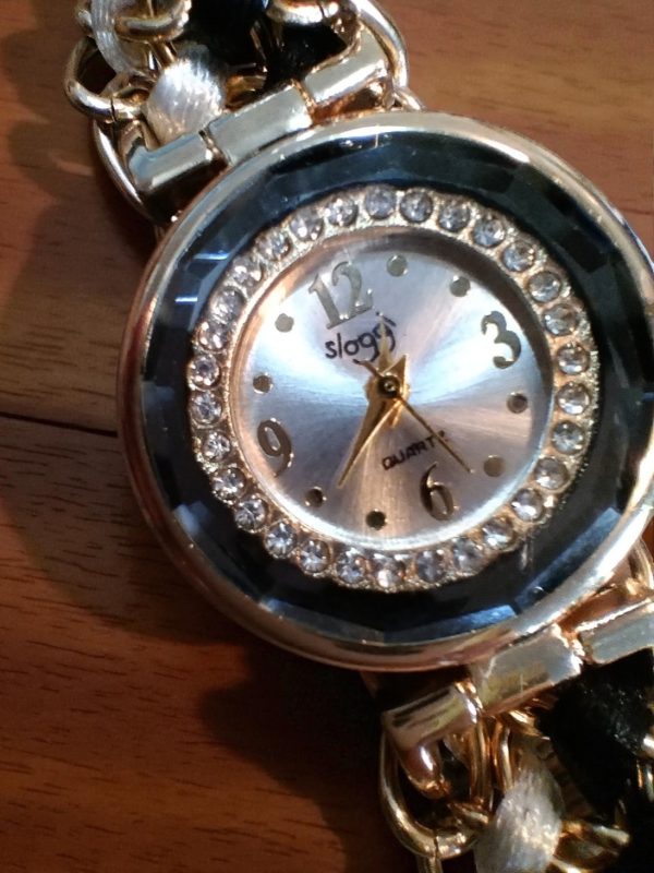 (LW81) Ladies /teenager braided drawstring watch with rhinestones - Image 3