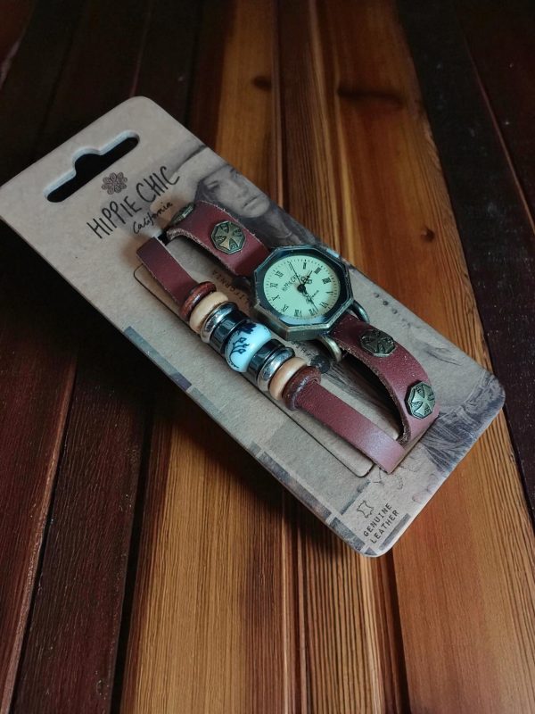 (MW83) Hippie Chic adult/teenager watch with bracelet Design 2 - Image 2