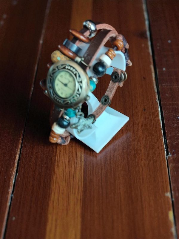 (MW85) Artisan Bead leather strap adult/teenager watch - Image 4