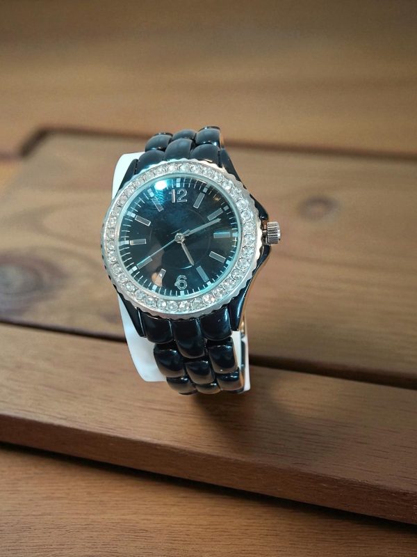(MW95) Ladies / gents rhinestone bling stainless steel watch - Image 3