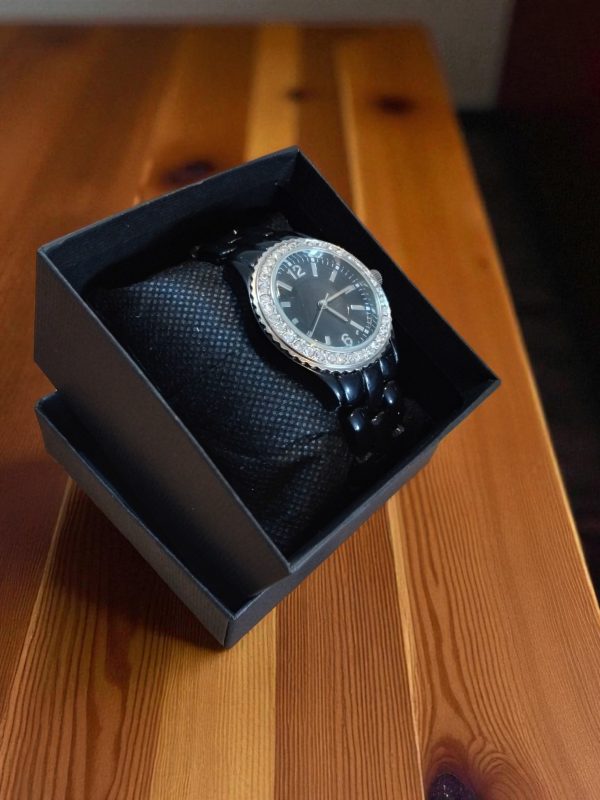 (MW95) Ladies / gents rhinestone bling stainless steel watch - Image 2