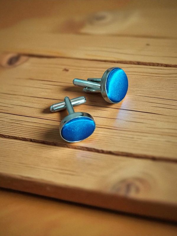 (Cf1) Pair of coloured ceramic on stainless steel boxed cufflinks - Image 23
