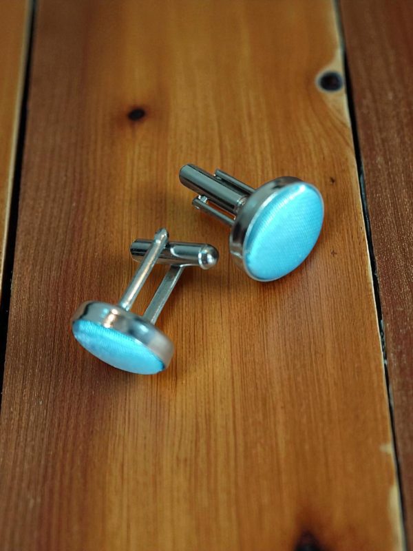 (Cf1) Pair of coloured ceramic on stainless steel boxed cufflinks - Image 21