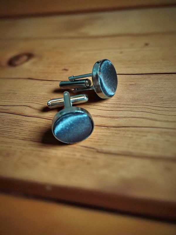 (Cf1) Pair of coloured ceramic on stainless steel boxed cufflinks - Image 14