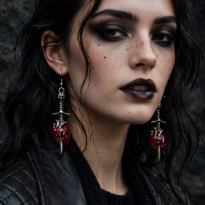 (E53) Ladies / teenagers Goth punk earrings