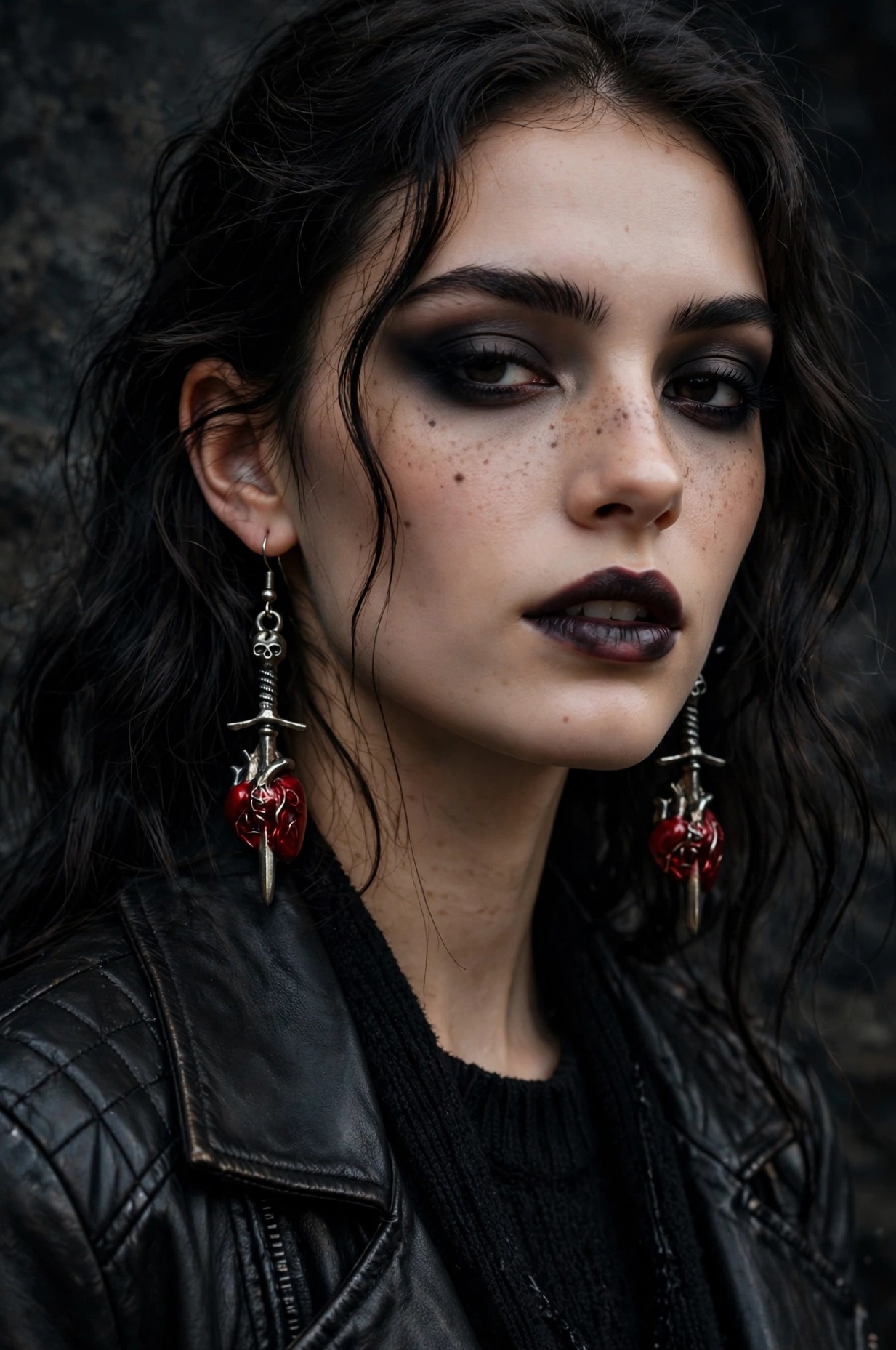 (E53) Ladies / teenagers Goth punk earrings