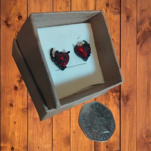 (B-E-22) Goth punk pair of boxed earrings