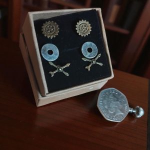 (B-E-28) 3 pairs of engineering themed ear studs