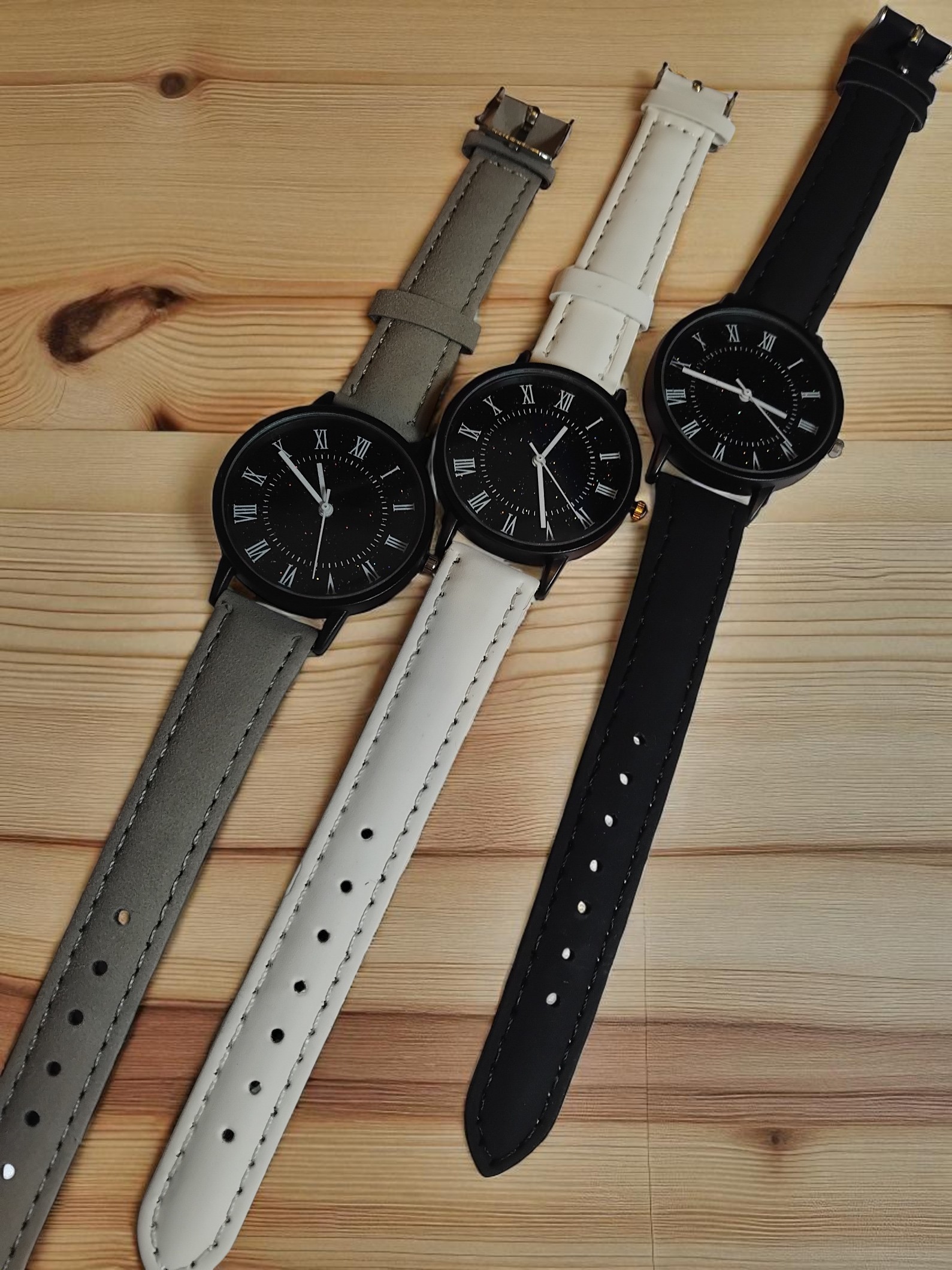 (BW-56) Unisex simplistic design leather strap watch