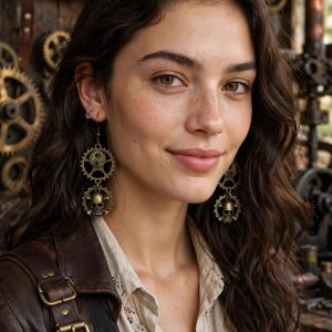 (E72) Pair of steampunk / goth earrings