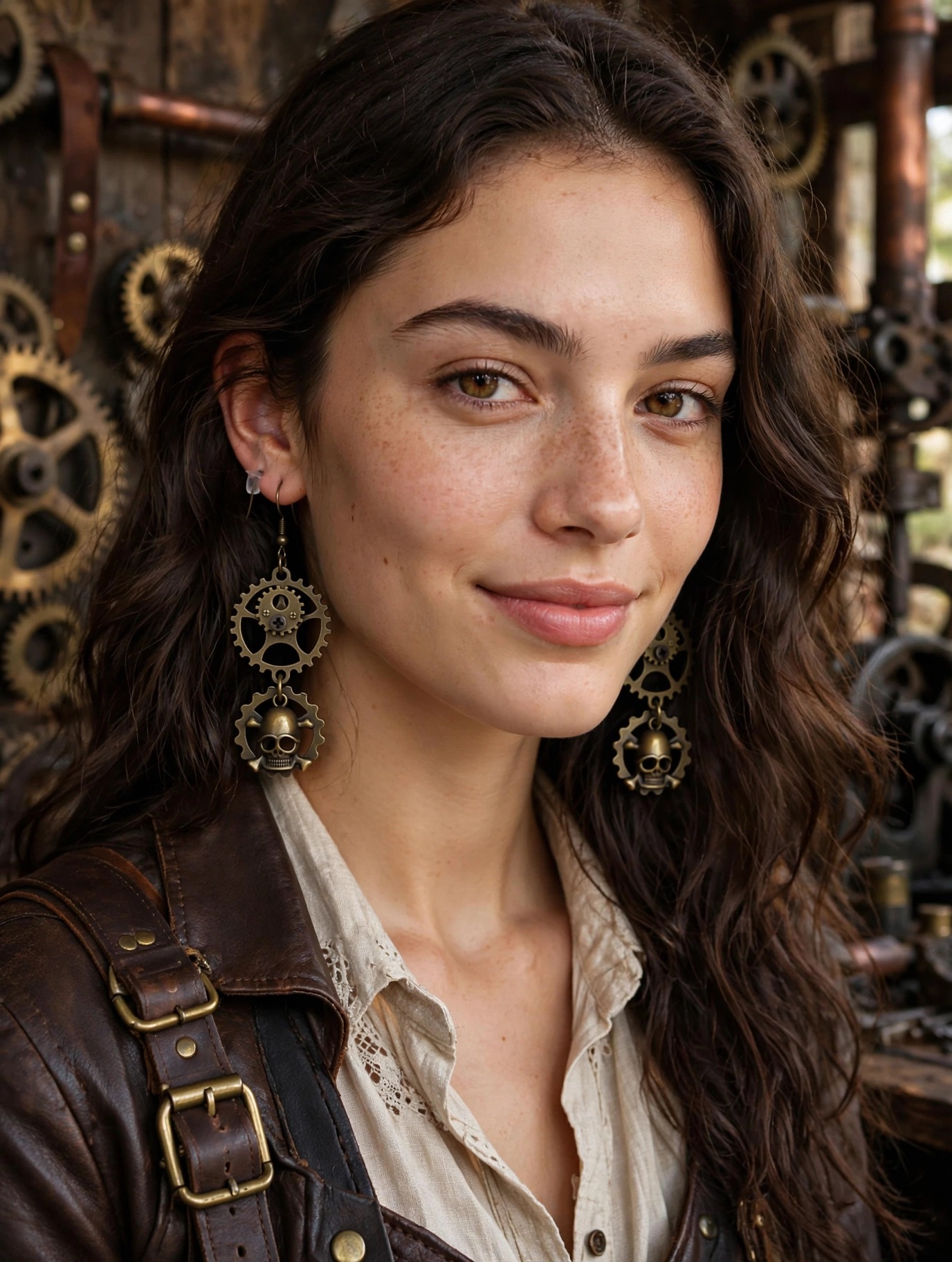 (E72) Pair of steampunk / goth earrings