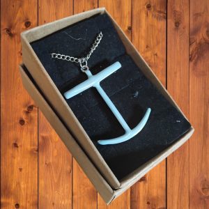 (B-N-12/2) Blue anchor necklace