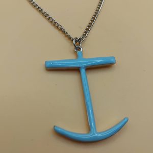 (BN12/2) Blue anchor necklace