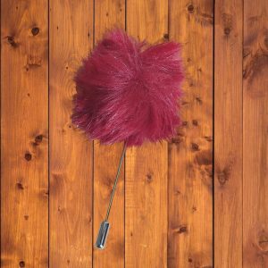 (LP23) Red woollen flower design lapel / hat pin