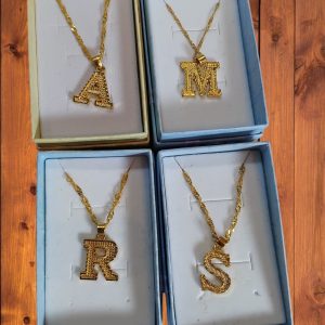 (BN38) Lightweight letter unisex necklace