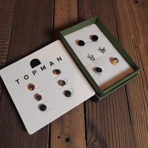 (B-E-48) 6 x pairs of unisex Topman ear studs