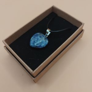 (N8) Heart shape pendant precious stone necklace