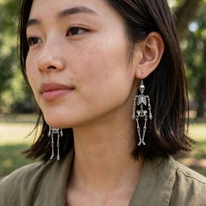 (E94) Dangly skeleton earrings