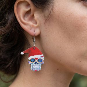 (E31) Goth Santa acrylic earrings