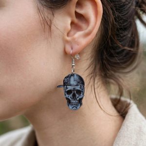 (E34) Goth Skull acrylic earrings