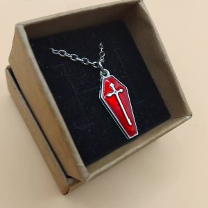 (N610) Small coffin pendant necklace